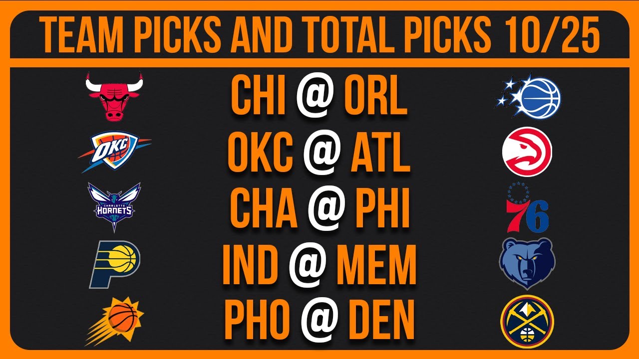 NBA Picks Today 10/25/25 NBA Picks and Predictions NBA Bets Today