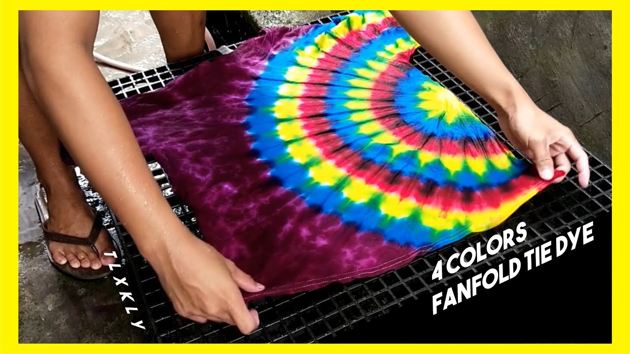 4 Colors Fanfold Tie dye Tali at Kulay