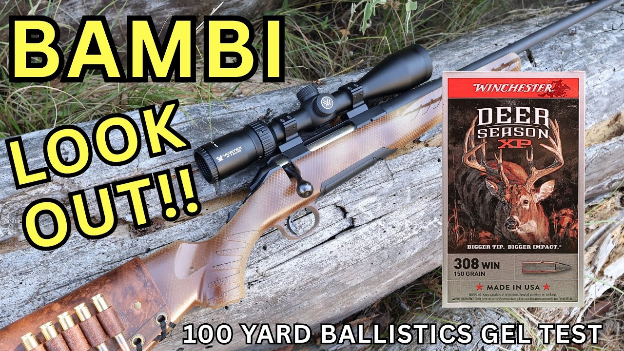 БЭМБИ-ВЗРЫВАТЕЛЬ?! 308 Winchester Deer Season XP Баллистический гелевый тест патронов
