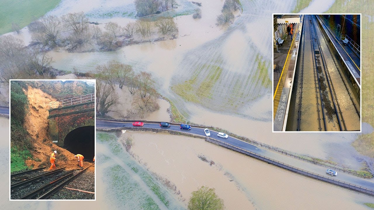 UK weather: Christmas chaos as railway and motorways to Gatwick flood