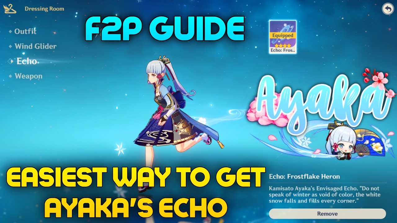EASY WAY TO GET AYAKA'S ECHO | FULL F2P GUIDE | ECHO: FROSTFLAKE HERON CHALLENGE | GENSHIN IMPACT