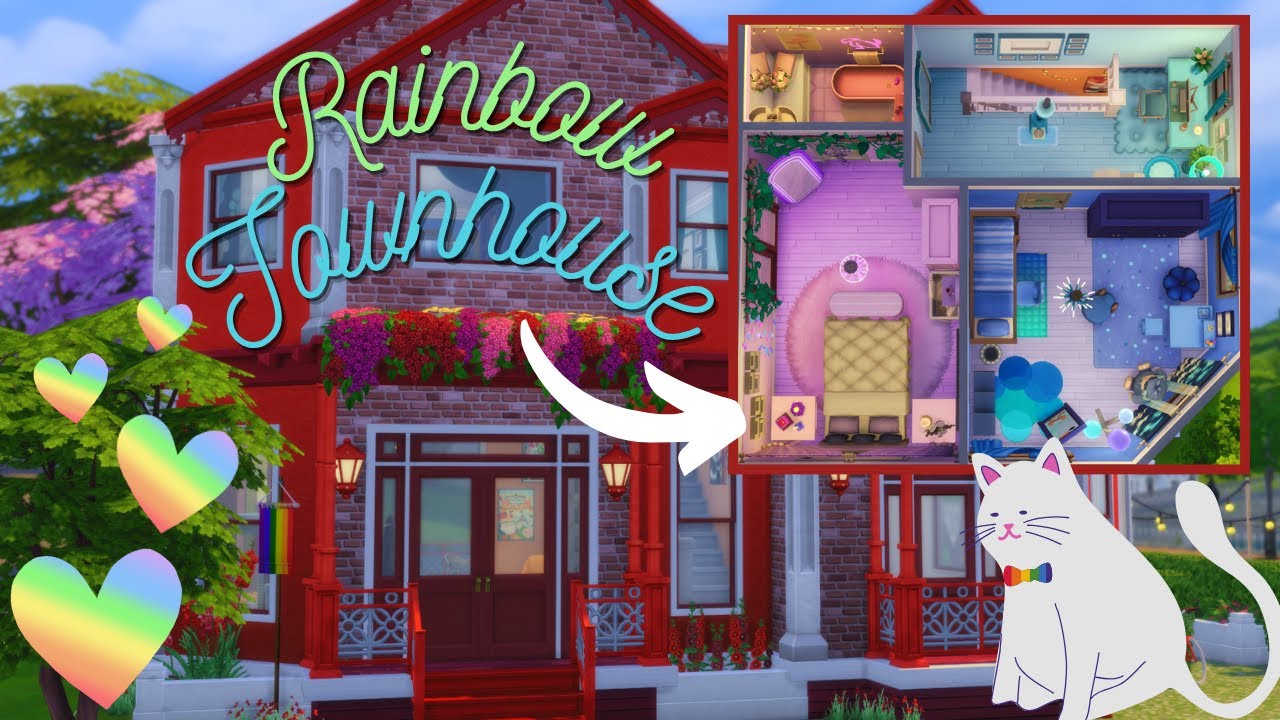 Every Room is a Different Colour in this Sims 4 Rainbow Townhouse!