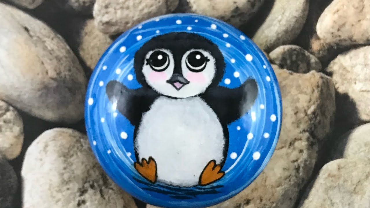 How to paint a cute penguin