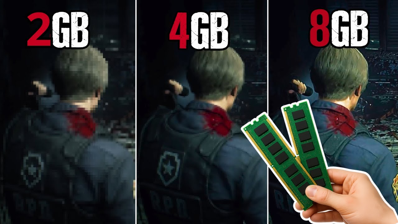 RESIDENT EVIL 2 REMAKE com 2GB, 4GB e 8GB de RAM — TESTE DE DESEMPENHO no PC FRACO!