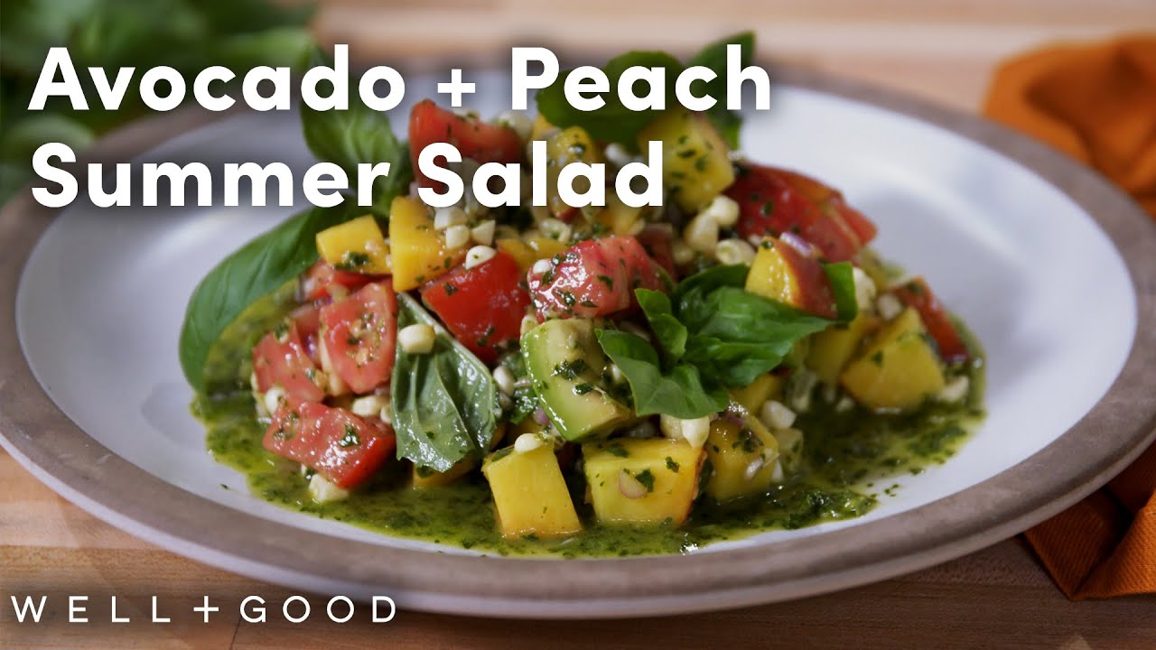 A Celebrity Chef's Avocado and Peach Summer Salad Recipe | Cook With Us | Well+Good