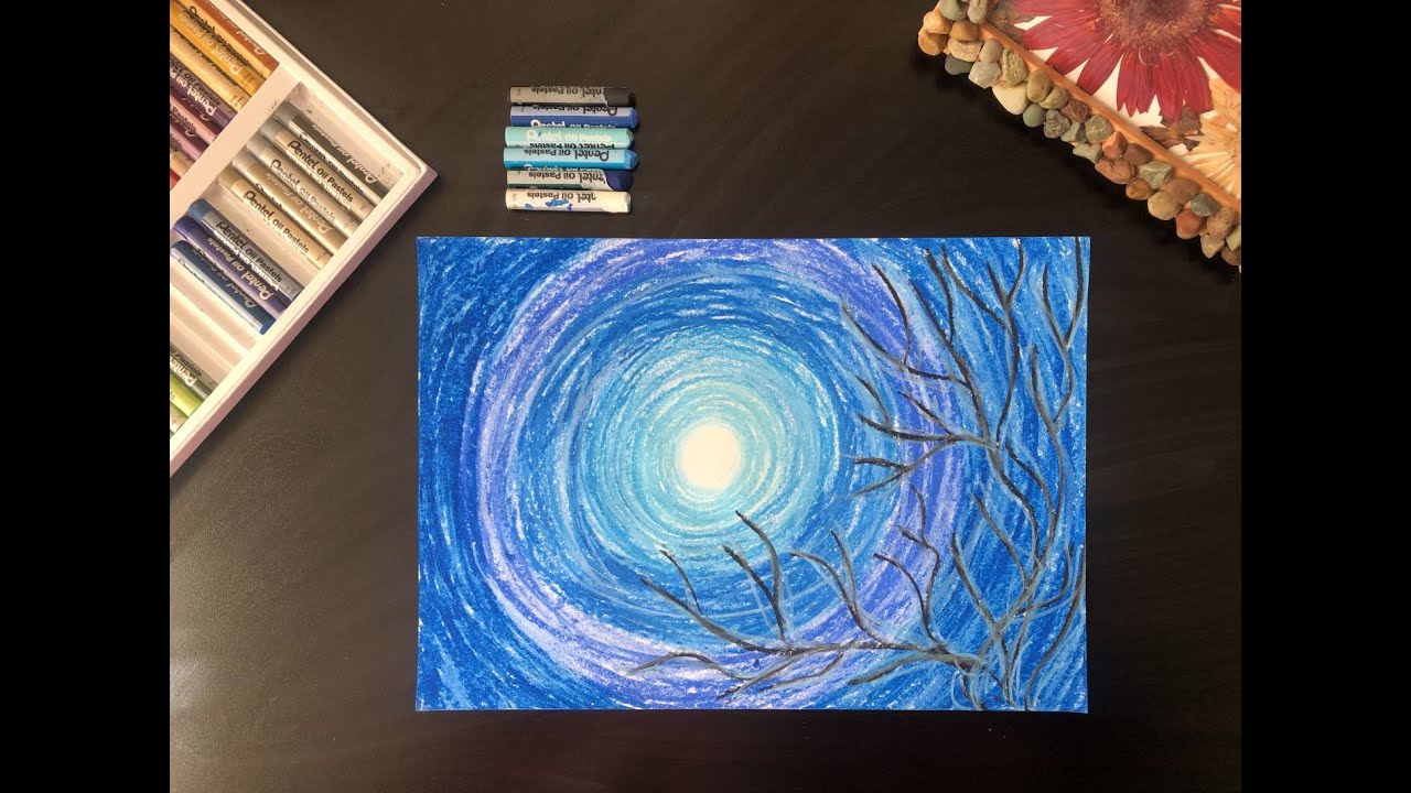 Renk Tonlarıyla Gökyüzü | Pastel Boya ile Gökyüzü ve Ağaç | Hues of the Sky with Oil Pastels