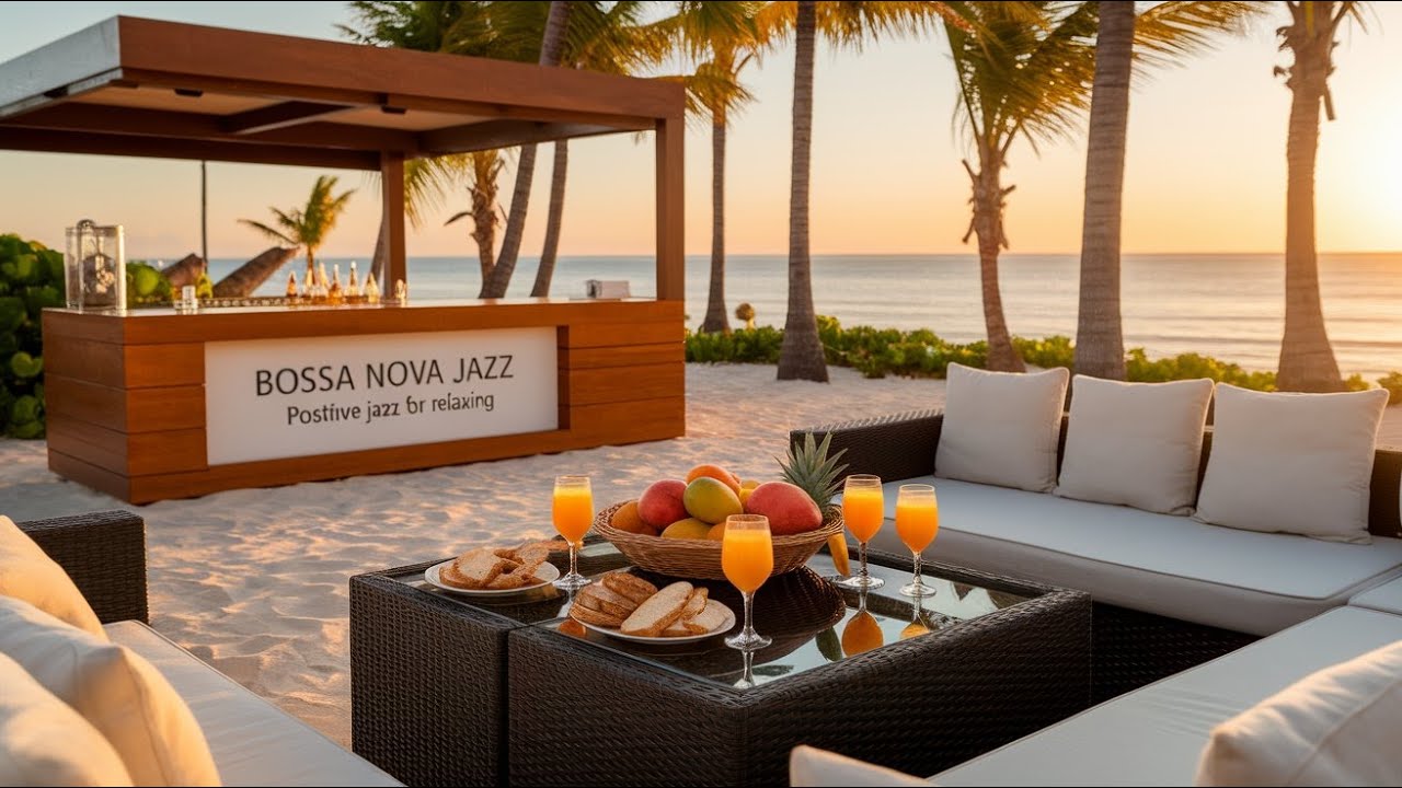Sunkissed Serenity &ndash; Relaxing Bossa Nova by the Beach with Ocean Sounds