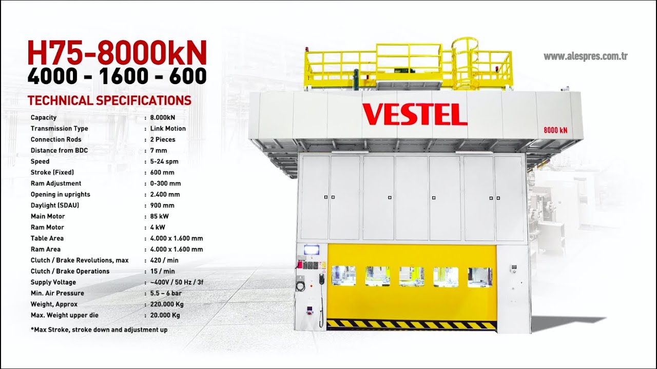 Heavy-Duty Performance for Vestel City: 800 Ton Link Motion Eccentric Press