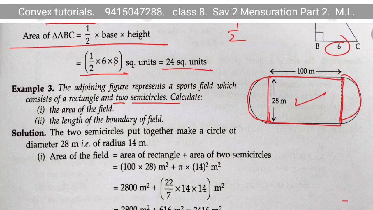 Mensuration part 2 class 8 by M.L.Aggarwal  
