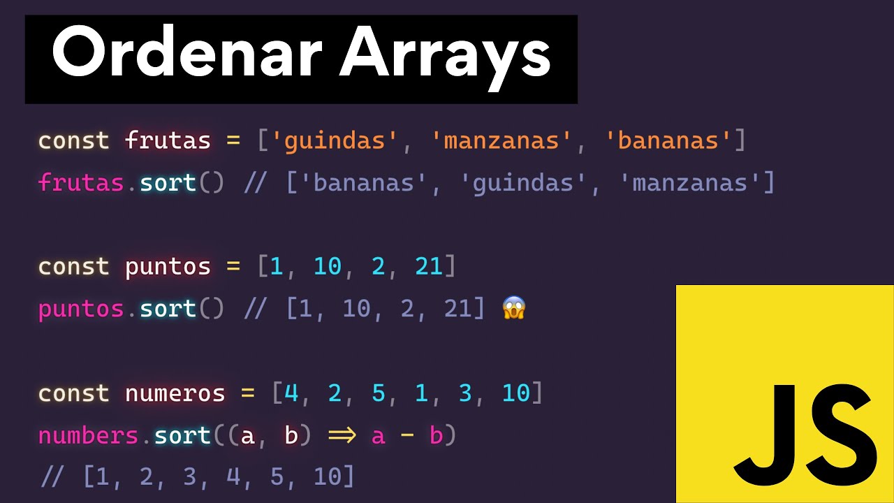 ✨ Cómo ordenar Arrays en JavaScript con sort y cómo hacerlo de forma aleatoria 🔀