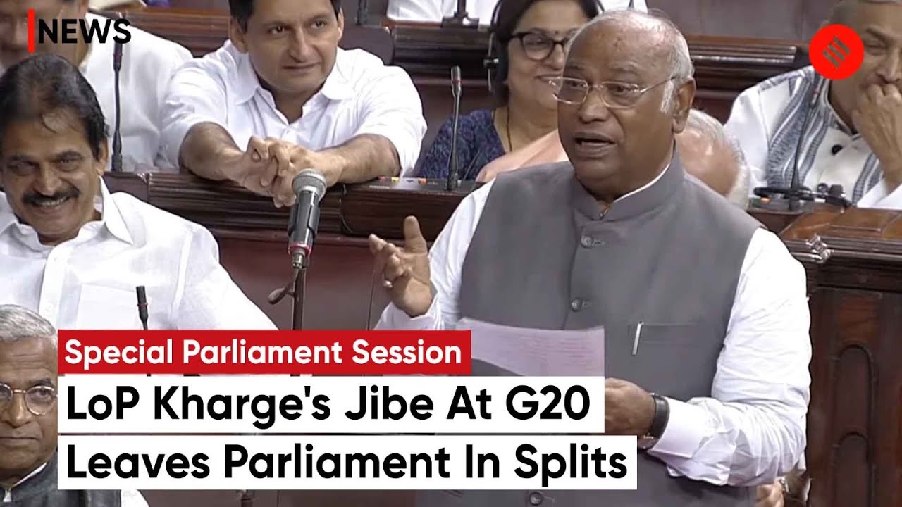 Mallikarjun Kharge's Witty Remark on G20 Draws Laughter in Rajya Sabha; Speaker Calls Him 'Agitated'