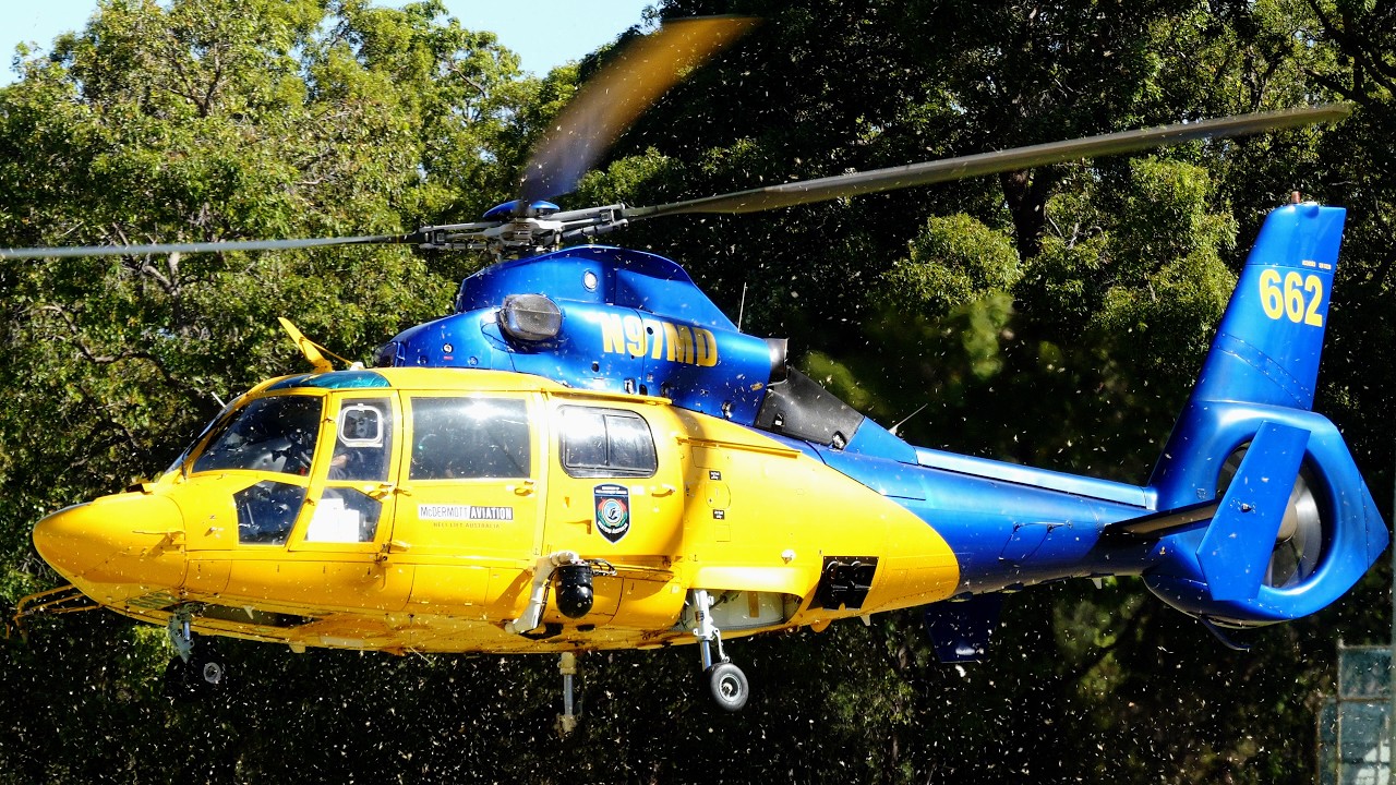 AS365 Dauphin & AS350 Squirrel Helicopters in Action - Chidlow, Western Australia - 10 January 2026