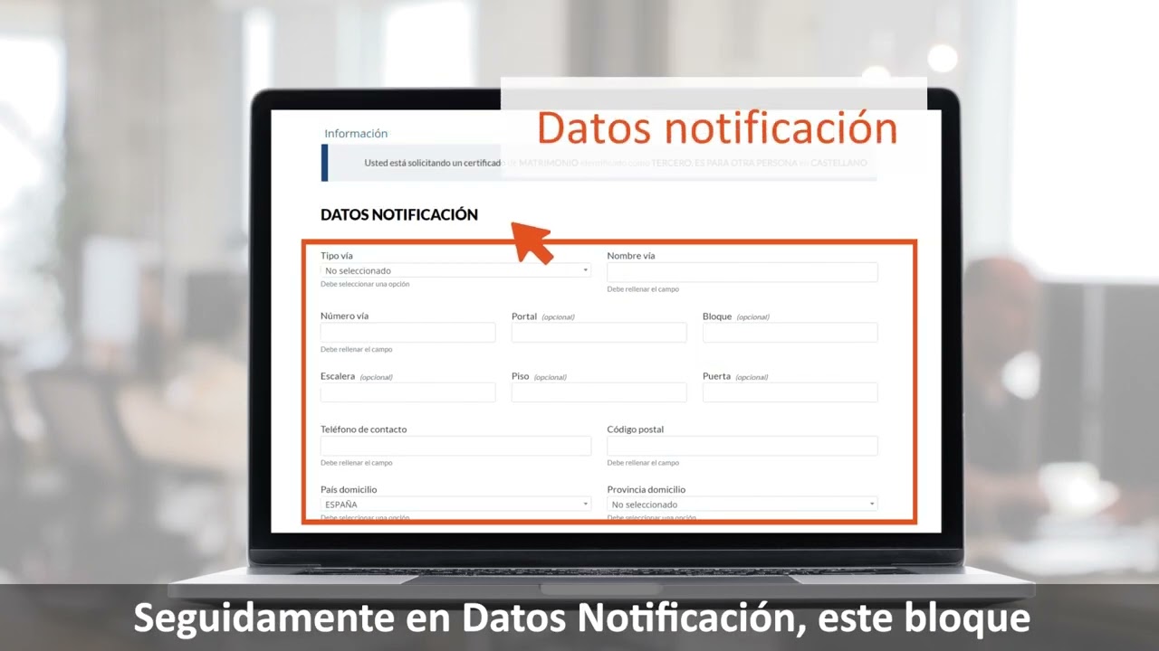 Solicitud del Certificado de Matrimonio paso a paso