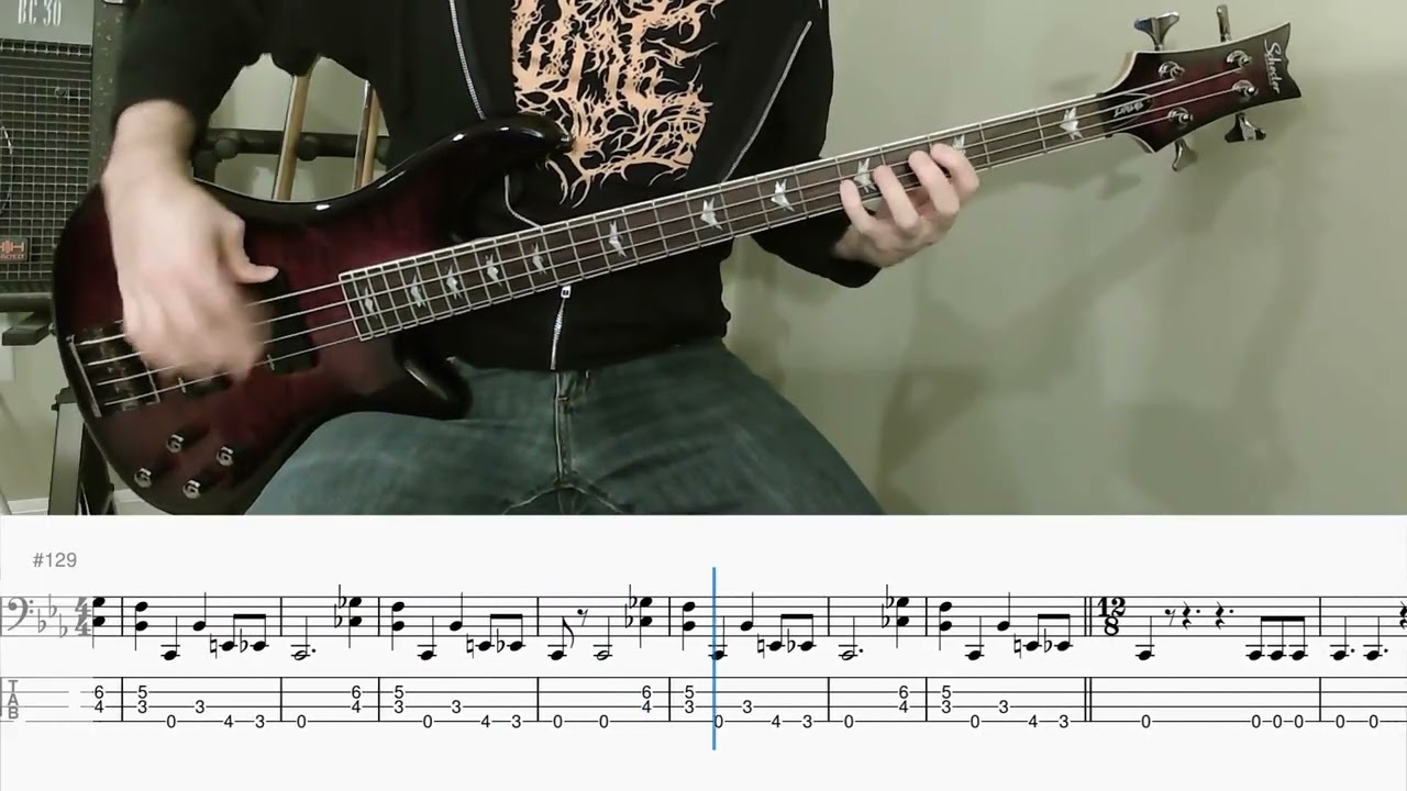 Blood Incantation - Slave Species of the Gods (bass cover with tab)
