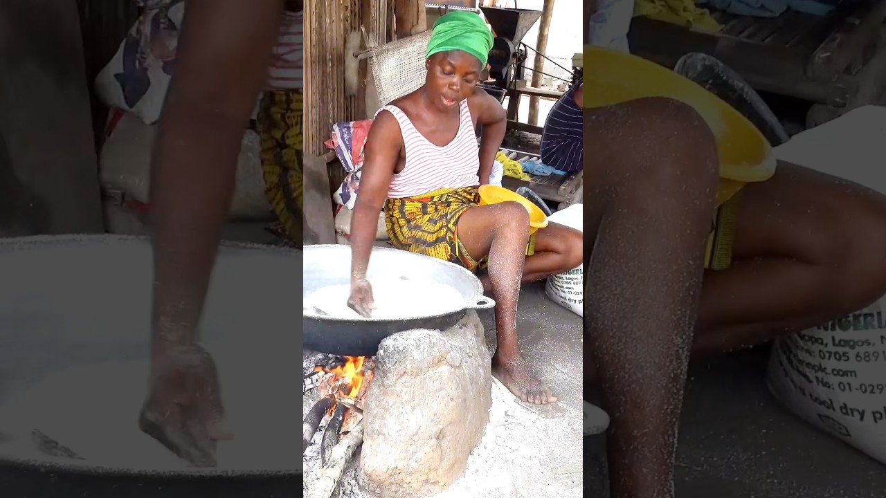 How Garri Is Made Locally From Cassava @africanstoryteller #nigeriancuisine #nigerianfood #garri