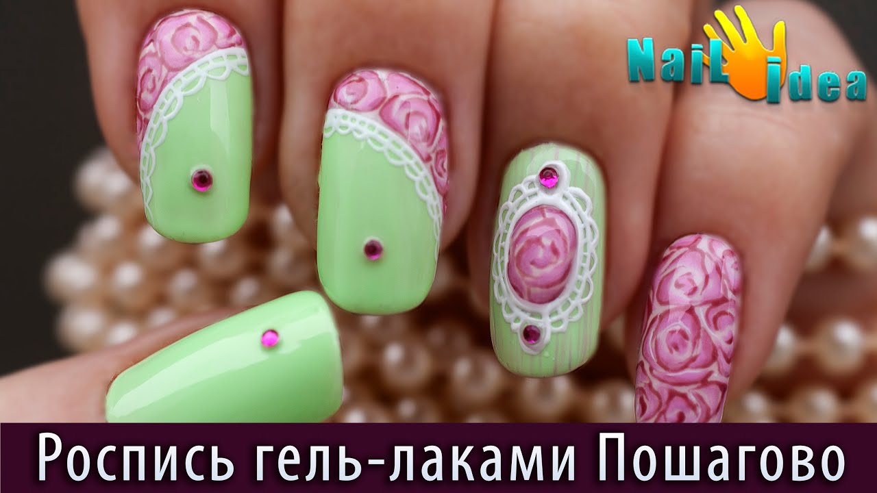 ЦВЕТЫ на ногтях ГЕЛЬ ЛАКАМИ. Дизайн ногтей 