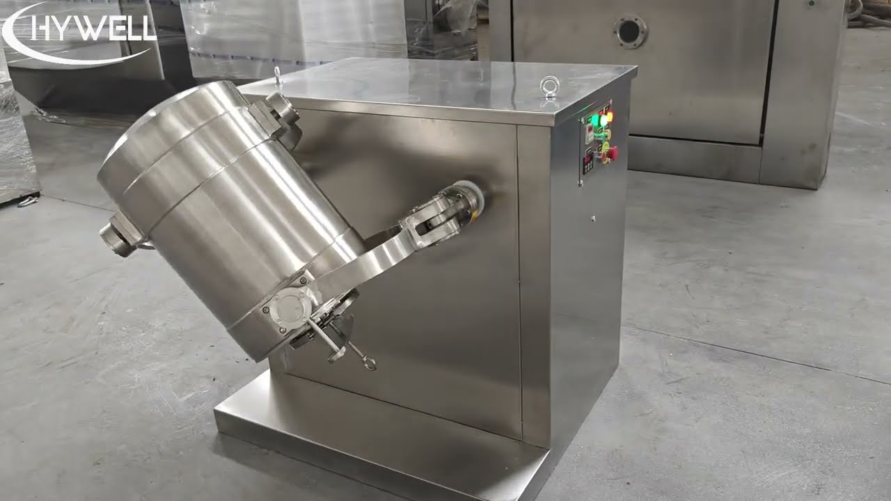 50L 3D Mixer for Pharma – Quick Barrel Change in 20s | GMP Compliant & Easy Operation