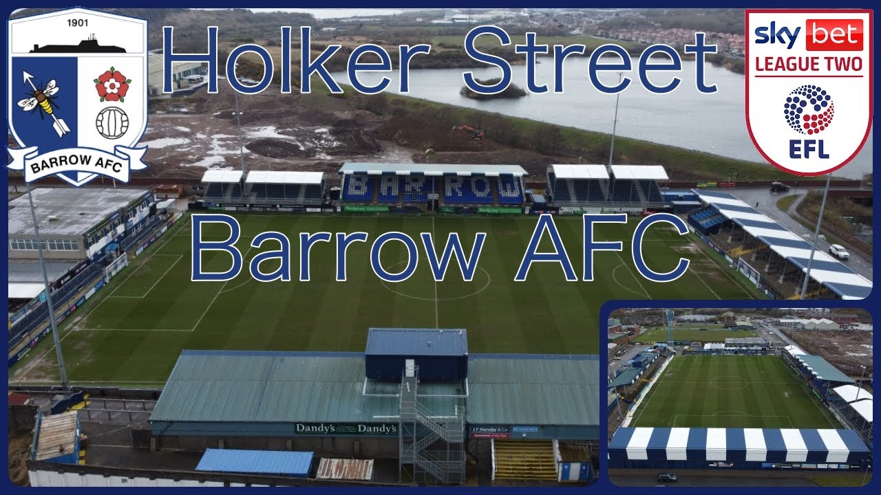Ep84. Holker Street, by drone Home of Barrow AFC. In League Two for the 23/24 season