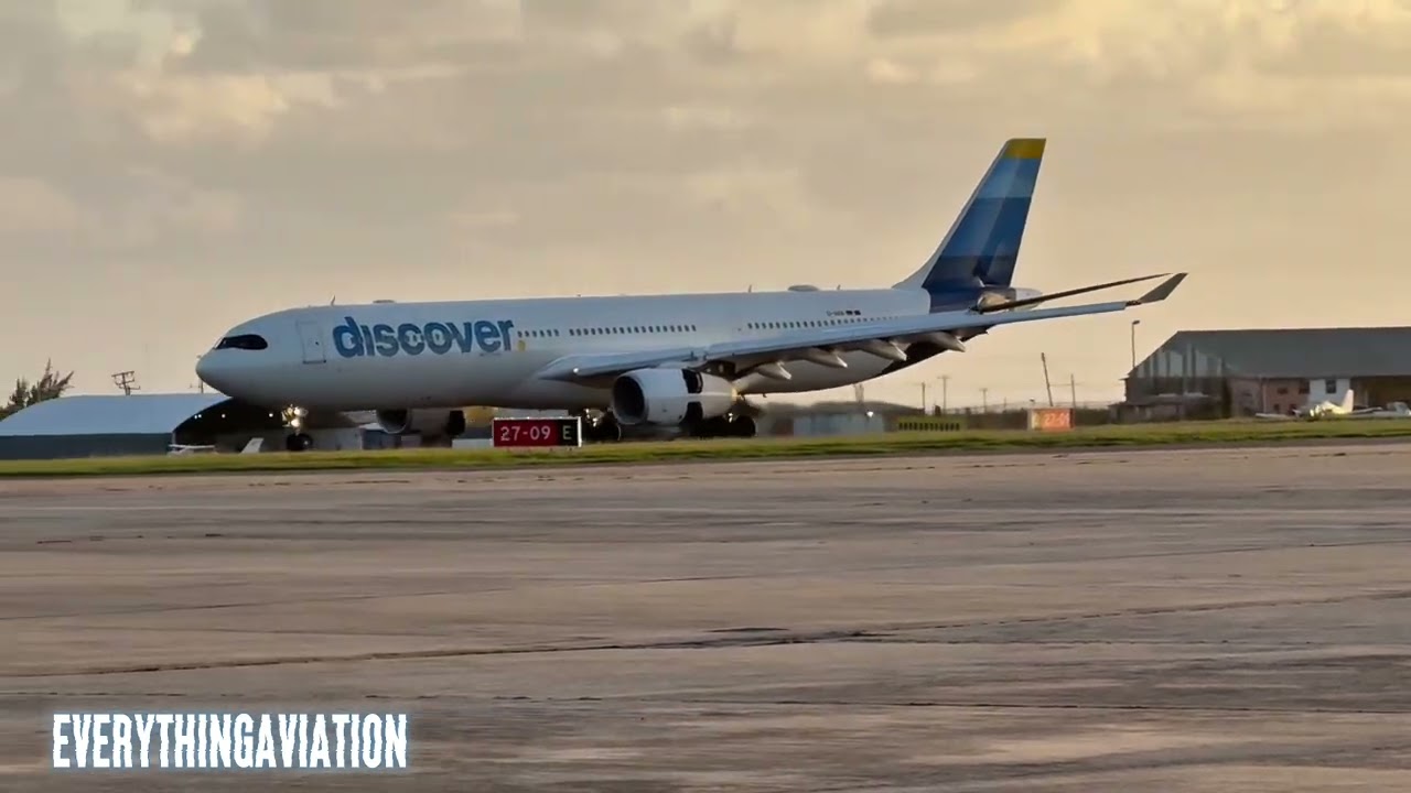 Breathtaking Sunset Landing in Barbados | Discover Airlines A330-343 [4K]