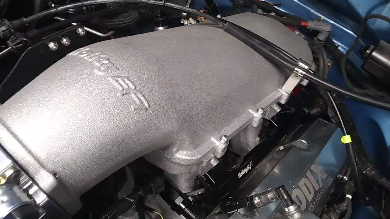 Holley Hi-Ram Intake Manifold SBC custom install with 92mm throttle body & mid mount drive Installed