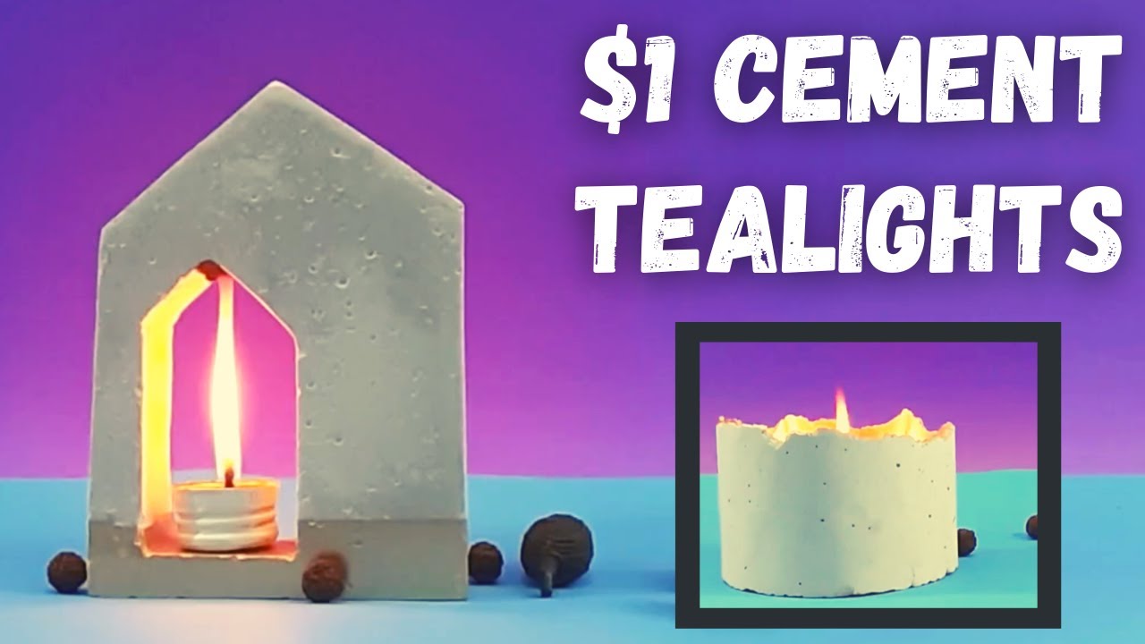 DIY Rustic Tea light Holders [UNDER $1] | Cute Tea light Stand | Cement Candle Holder