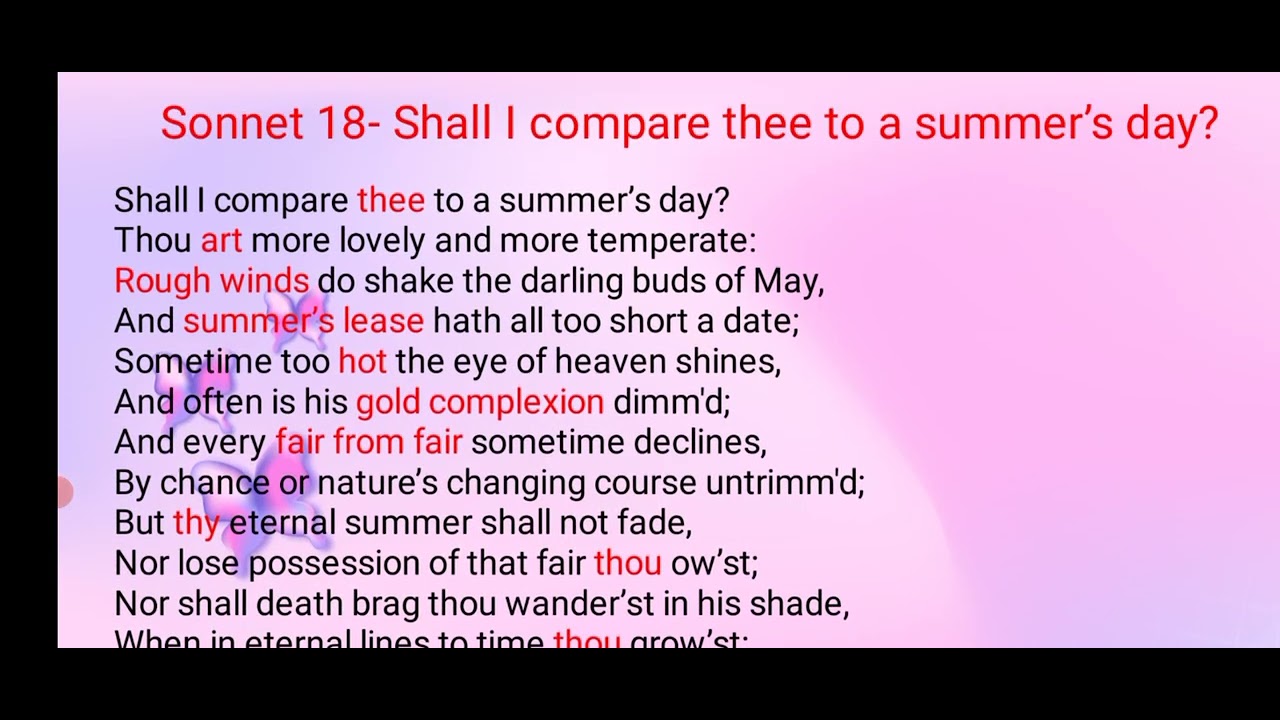 Williams Shakespeare's sonnet 18 