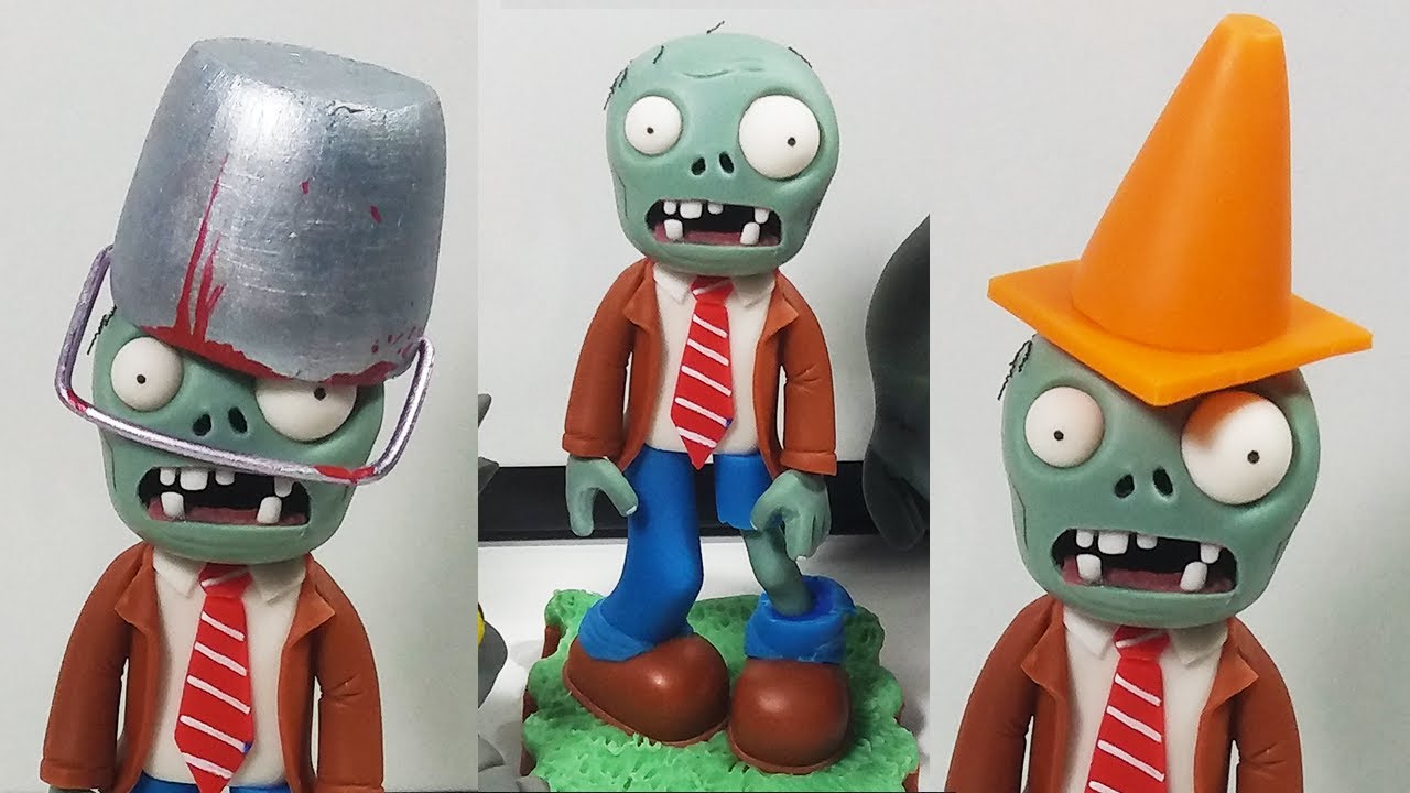 🧟‍♂️ ZOMBIE 😱》Plants vs Zombies ✔️Porcelana Fría ✔️Polymer Clay Tutorial