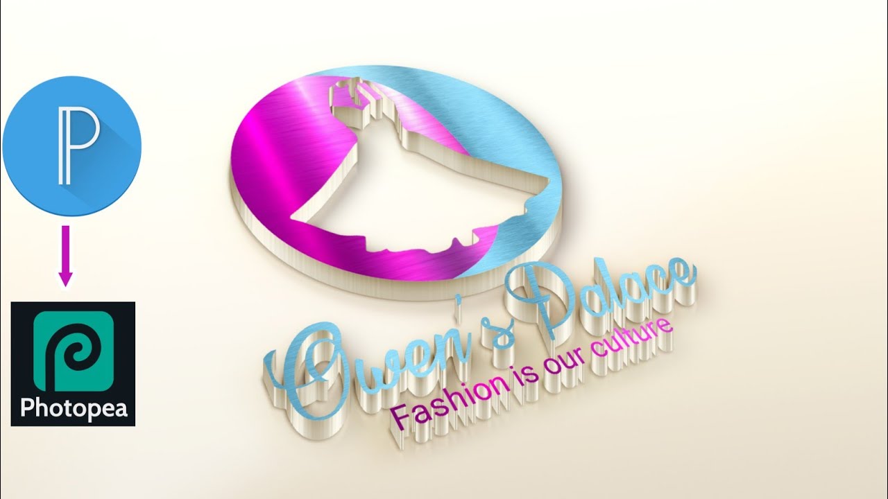 How to design a FASHION 3D Logo (photopea) #photopeatutorial