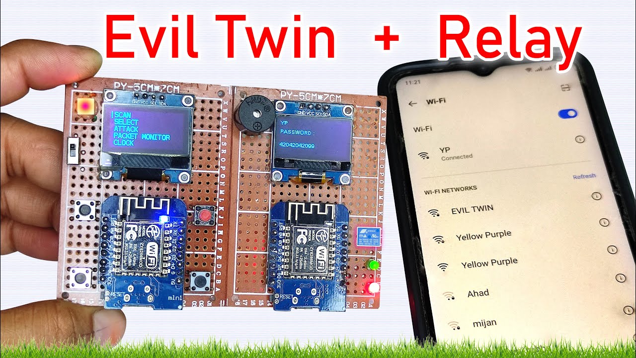 DIY Automatic NEW Dual Version Mode D.e.auth.er + E.vil T.win Tool , ESP8266 + 2 OLED + Relay