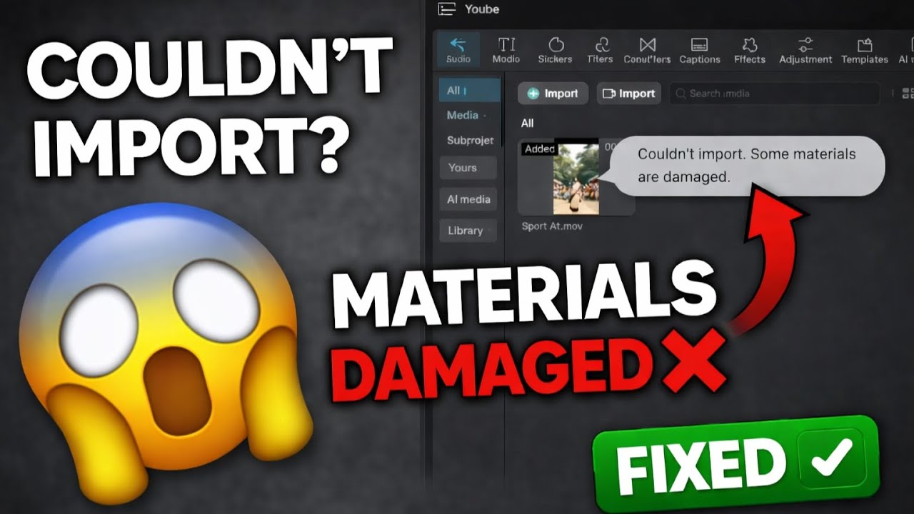 Couldn’t Import? Some Materials Are Damaged | CapCut PC Error FIX (100% Working)