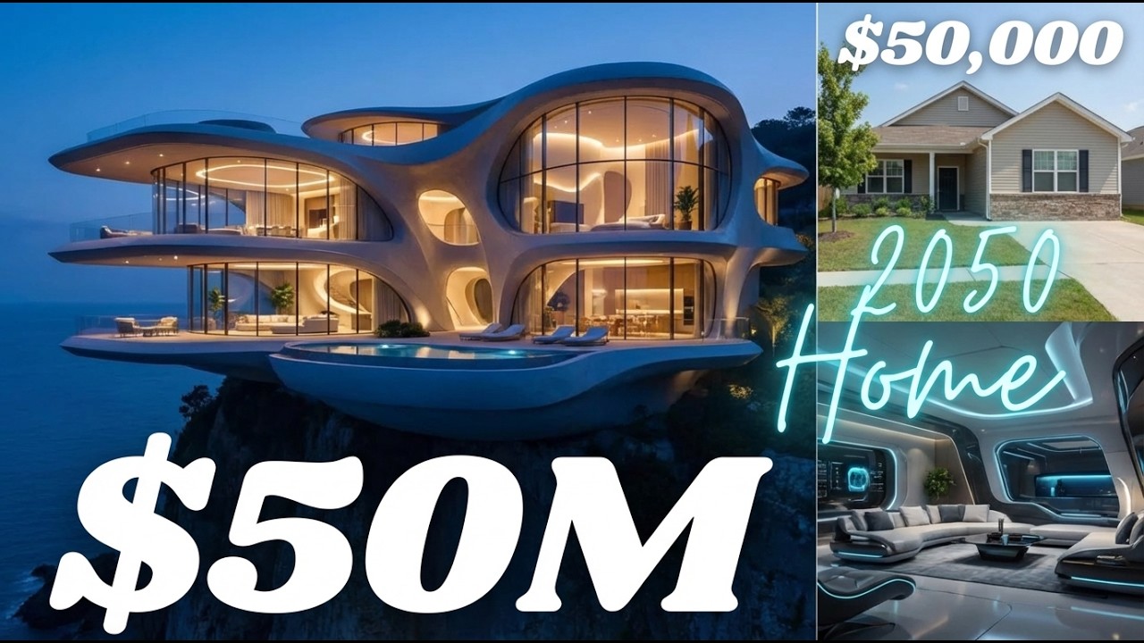 $50,000 House vs $50,000,000 Luxury Home (2050)