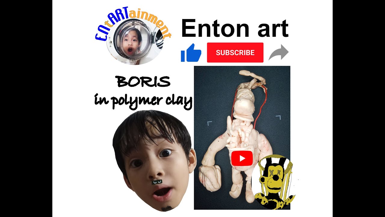 polymer clay boris from bendy and the ink machine