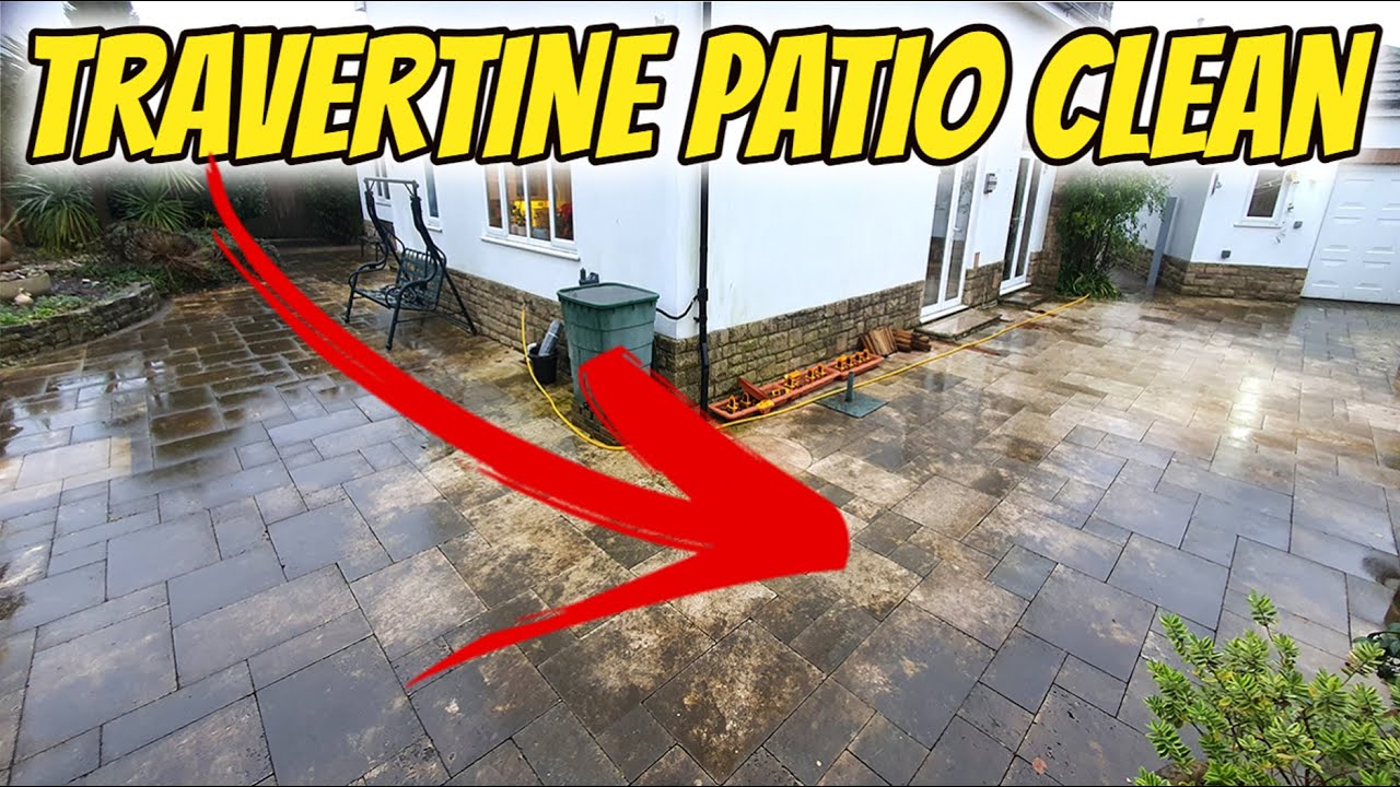 Travertine patio cleaning