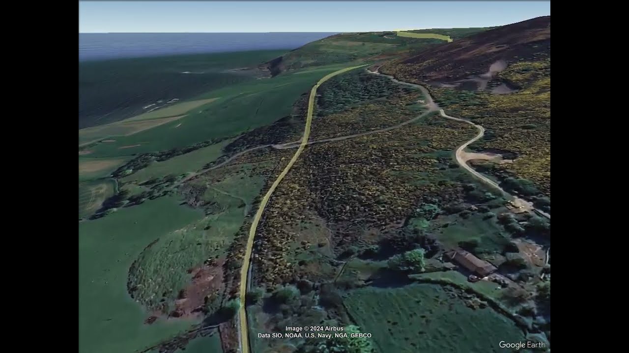 Whitby to Scarborough disused railway (Cinder Track) simulated fly-through