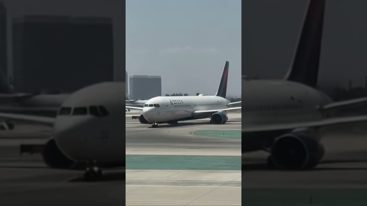 Delta Airlines 767 melts in the heat.#automobile #airplane #airline #jetliners#aviation #planespot