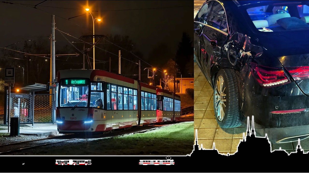 Nehodou zakončen&aacute; posledn&iacute; j&iacute;zda na jedničce 🚋 Tram cab view Brno