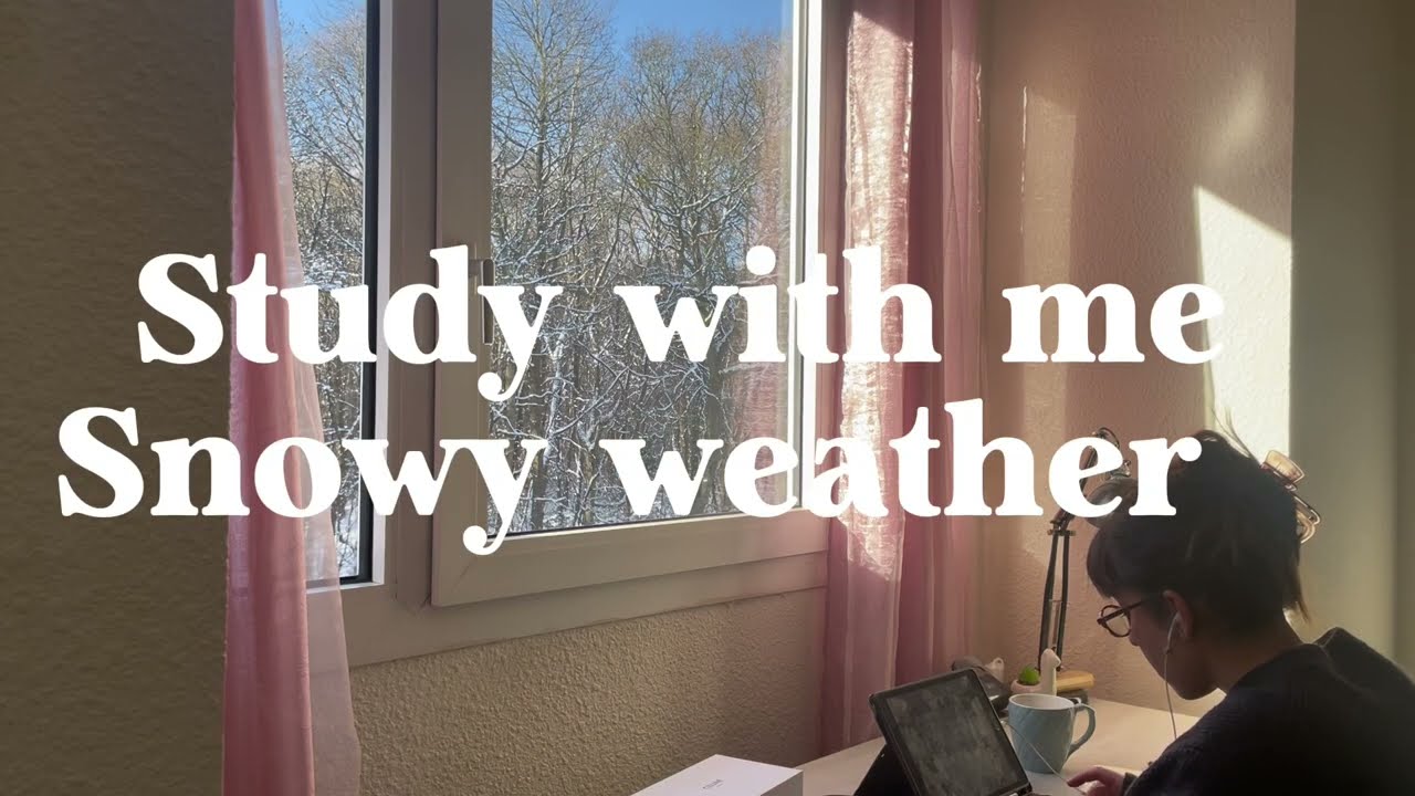 Study With Me || cosy, snowy weather