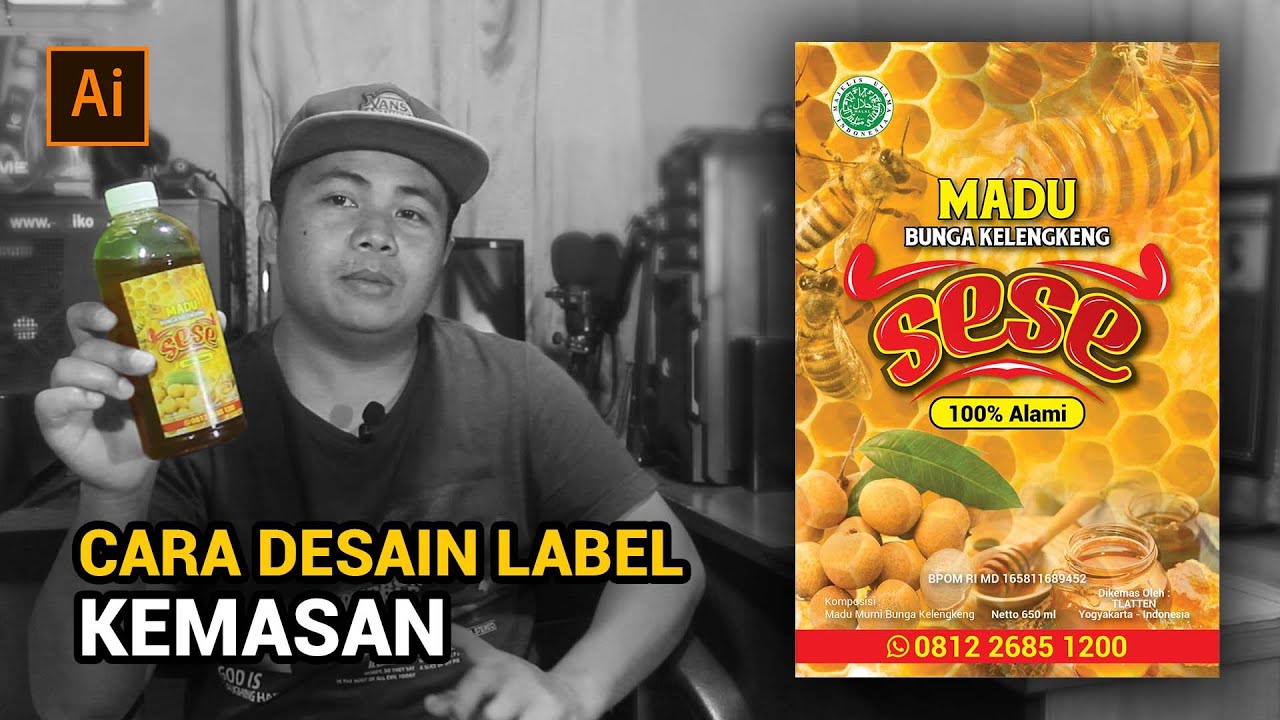 Cara Membuat Desain Label Kemasan Madu Bunga Kelengkeng