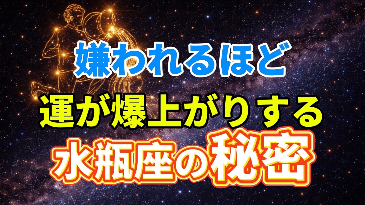 【水瓶座♒99％が誤解】嫌われるほど運が上がる本当の理由【2026年 12星座占い】