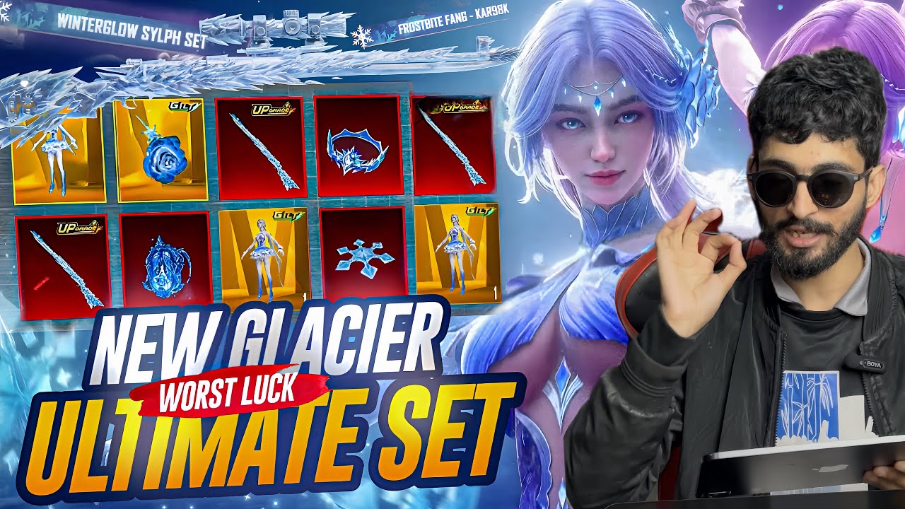New Glacier Crate Opening | Loot Liya Pubg Mobile Nh😭 | FalinStar Gaming | WINTERGLOW SYLPH