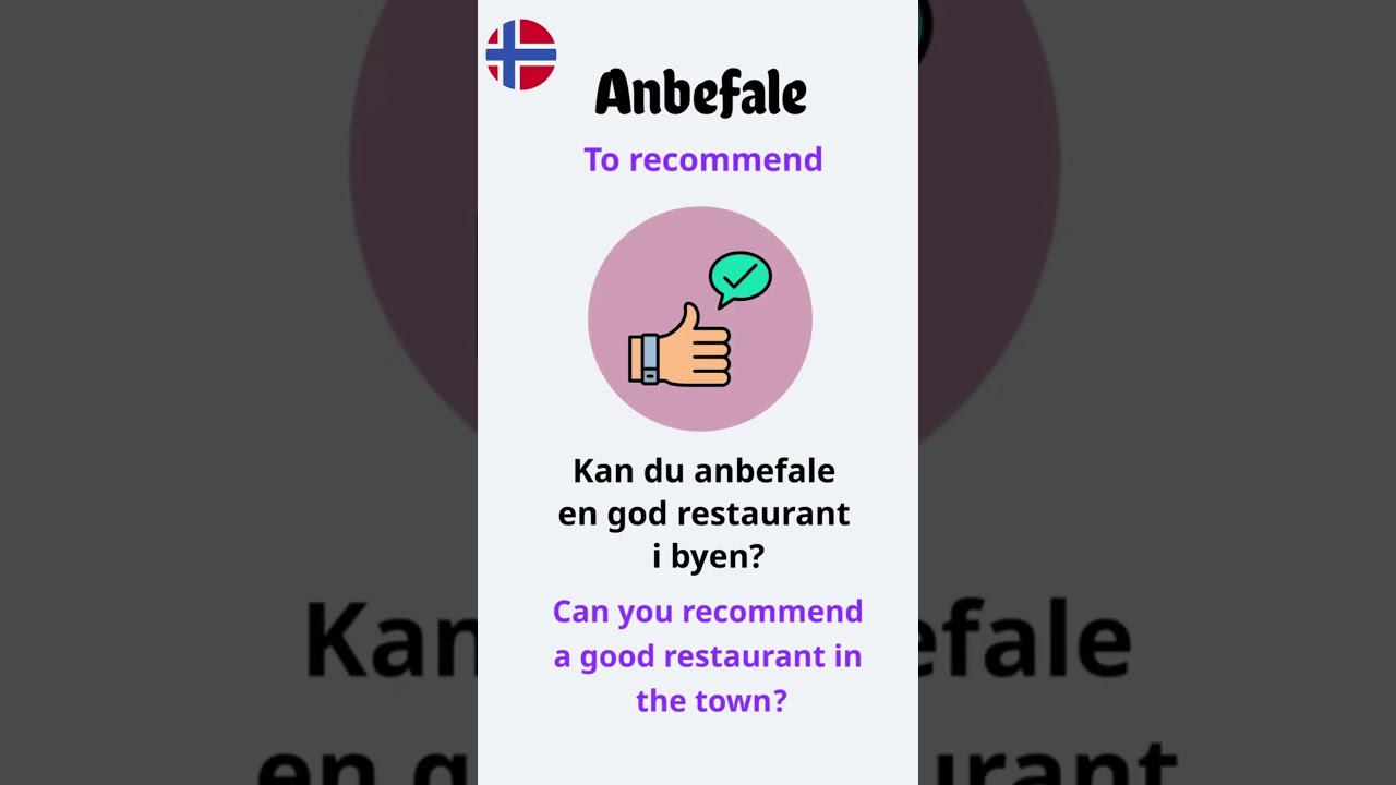 Essential Norwegian Word: ''Anbefale