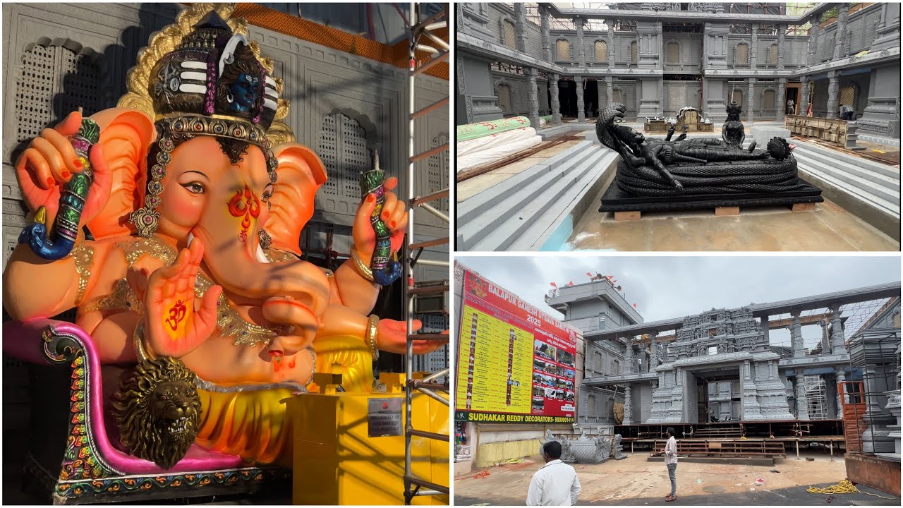 Balapur Ganesh Decoration Work 2025 | Swarnagiri Temple Setup 🛕 at Balapur Ganesh | #Balapurganesh