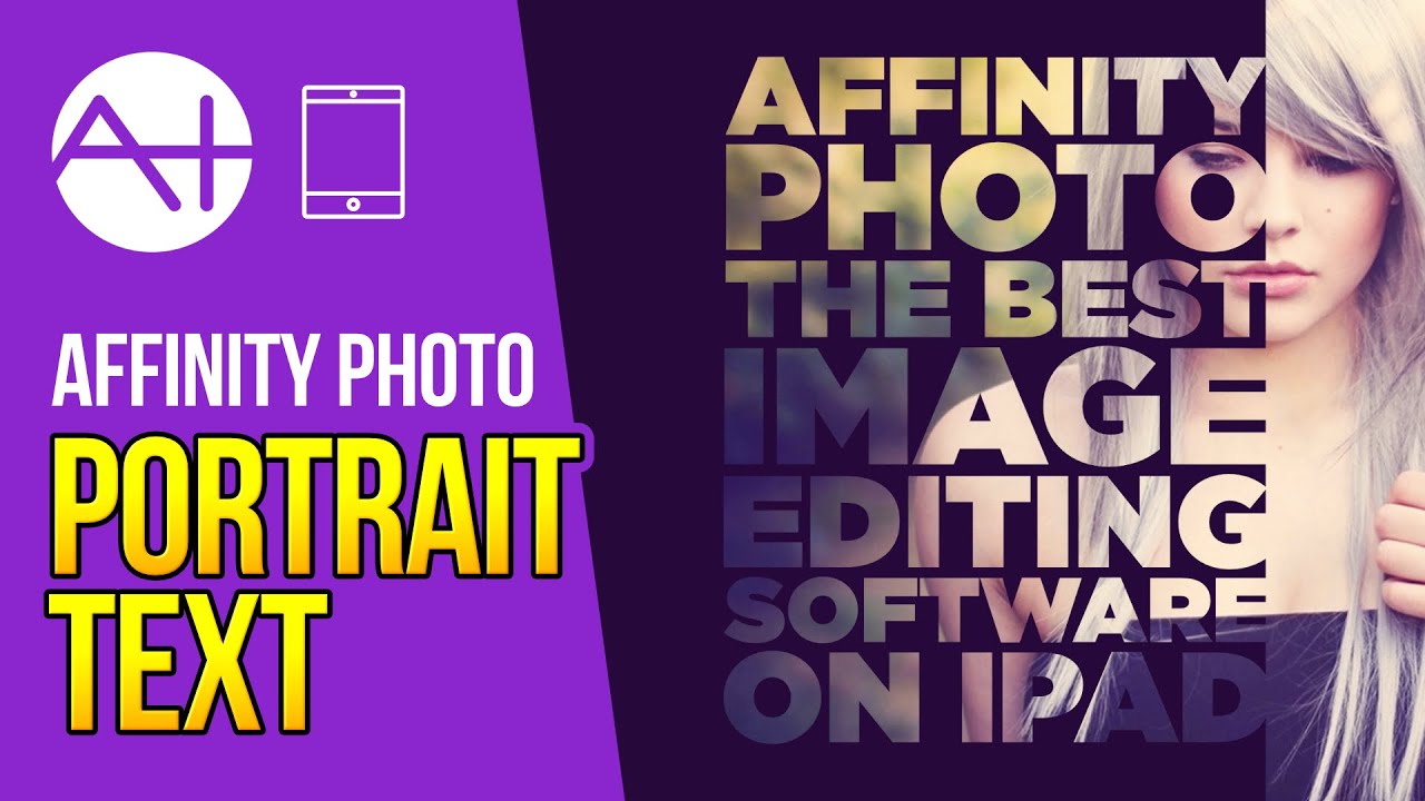 Affinity Photo iPad Portrait Text Effekt