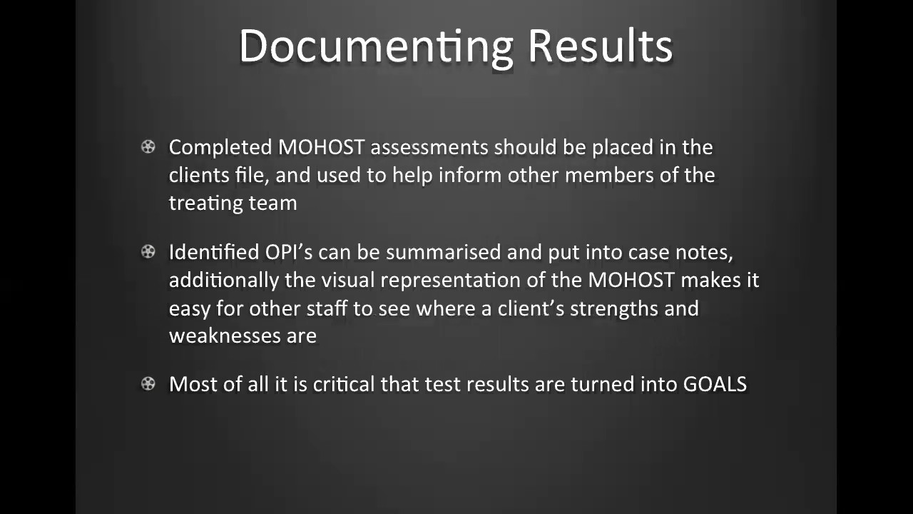 Model of Human Occupation Screening Tool (MOHOST)