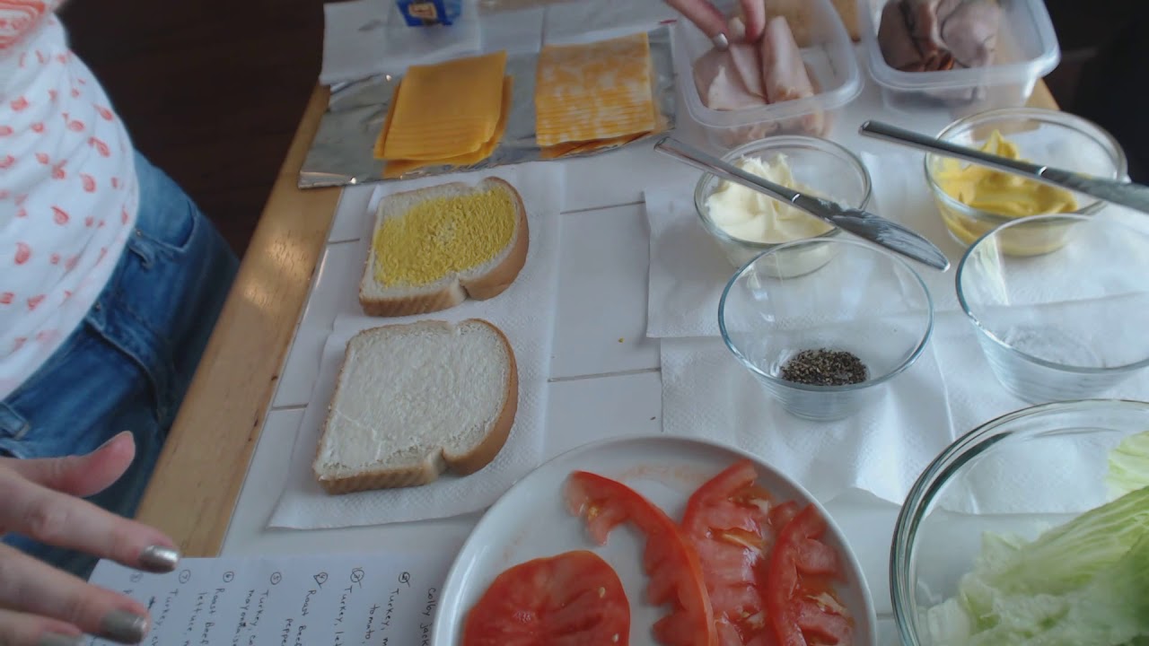 Visual ASMR ~ Making Sandwiches (Some Whispering) / Plastic Bag Sounds