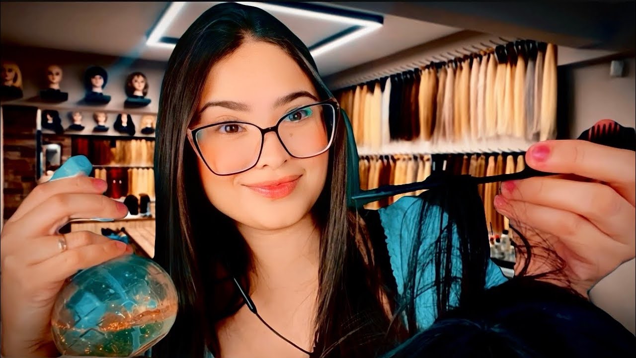 ASMR: TRANCISTA FAZ UM PENTEADO NO SEU CABELO!🪮☺️