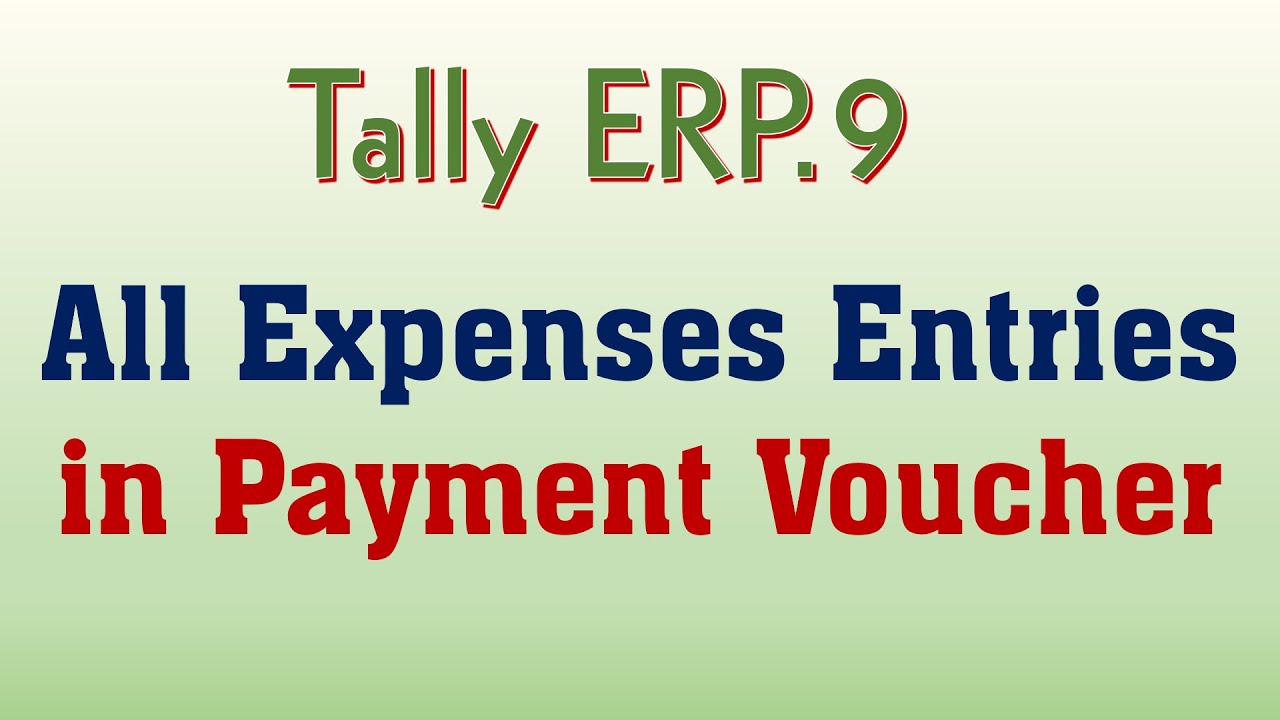 How to enter direct & indirect in payment voucher in tally / tamil
