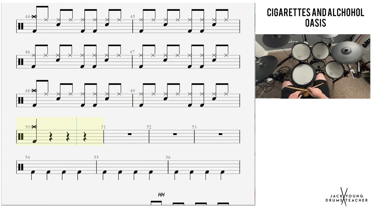 How to Play 🥁   Cigarettes And Alchohol   Oasis