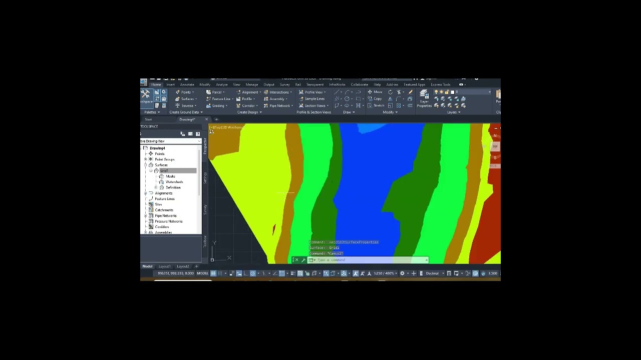 Civil3D :خريطة Elevation Banding2D من اهم خرايط ال سيفيل