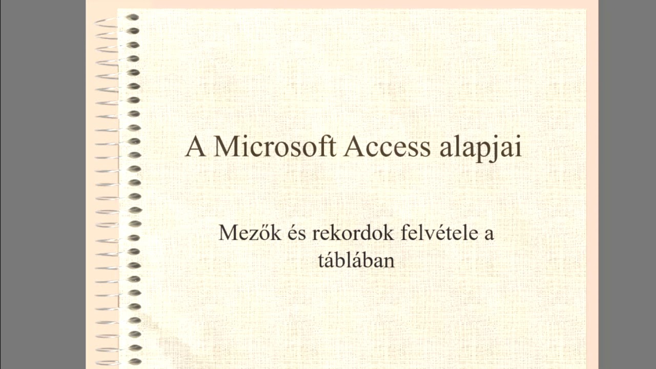 1. Microsoft Access - Adatbáziskezelési alapok